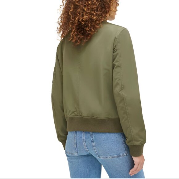 Levi’s Flight Bomber Jacket Women's XL Military‎ Green - Picture 3 of 12